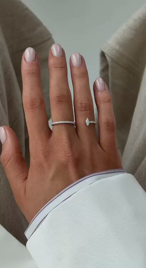 Marquise Diamond Engagement Ring Genuine Lab Grown Diamond Anniversary Ring Unique Proposal Ring for Her Six Claw Prong Setting Ring Gift
