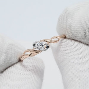 Lab Grown Diamond Twist Ring: Petite Stacking Ring