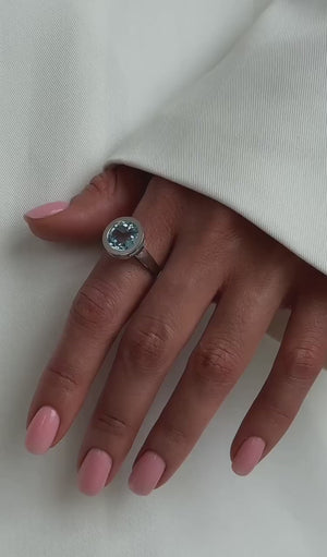 Blue Diamond Ring 4ct Lab Diamond, Engagement Ring, Vintage Diamond Ring for Women, Promise Ring for Her, Wedding Ring, Gift for mom