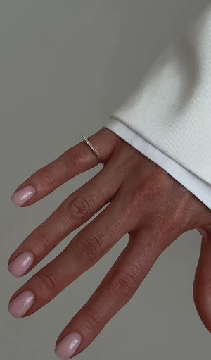 Dainty Lab Grown Diamond Bar Ring: 10K/14K/18K Solid Gold, 925 Silver
