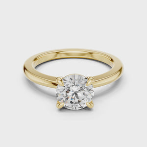 Round Brilliant Lab Diamond Ring Lab Crete Diamond Engagement Ring Vintage Diamond Ring for Women Promise Ring for Her Anniversary Ring Gif