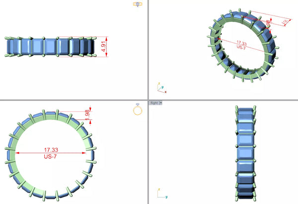 Diamond Eternity Band, Radiant Ring, Statement Ring, Eternity Ring